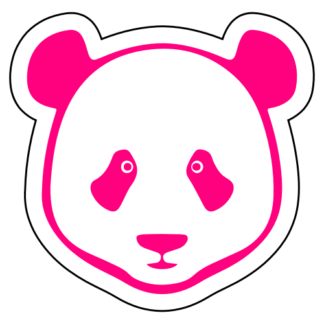 Simple Panda Face Sticker (Hot Pink)